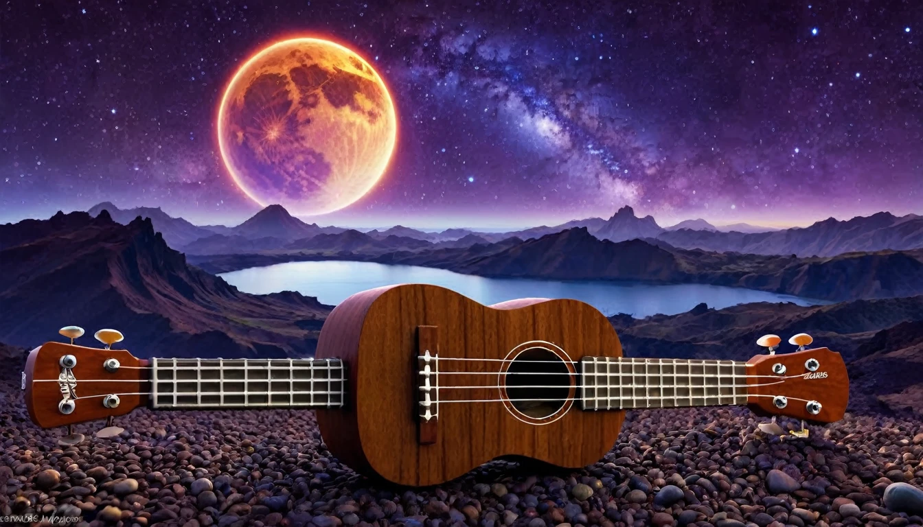 Ukulele, por Genevieve Naylor (planet Venus in the background)