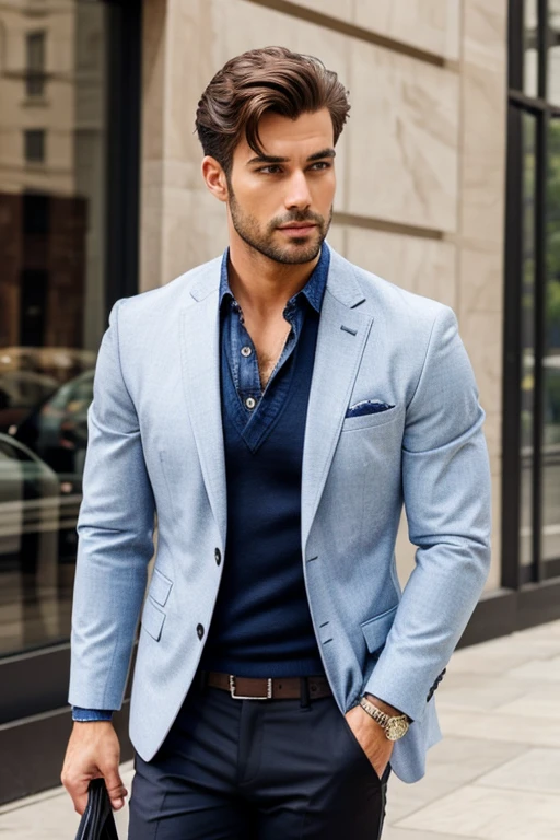 Handsome man in stylish clothes