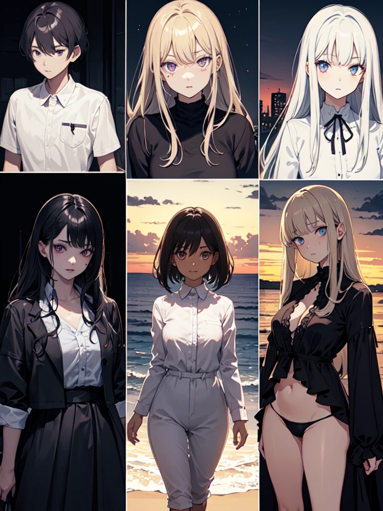 sketch (Character design sheet, same characters, whole body, Three-View, front, ~ ~ ~ ~ side, return),(Very bright:1.1), Sunset background, [1 Girl:7], (Tilt your head:1.2), ([sketch|watercolor \(Moderate\)]:1.15),Chaotic Abstractionな背景, Vector Trace, グラデーションブレンディング and whole body, Artistic elements add depth to the work. The overall atmosphere is creepy and nightmarish...., With a unique artistic touch. This movie is、The dark and crazy world of horror movies depicted in HD., Evoke visual stimuli and aesthetic sense, that will terrify and excite the audience....,watercolor画, （Lightless, Eyes without highlights, evil eye, An ugly person with white eyes, that&#39;Red eyeliner）,whole body絵, Wearing a maid outfit （Gradient braided hair, (Light purple hair), (Ink blotches:1.1), (pale:1.2),(Light purple:1.2),(Light green:1.2)　Adult features,expensive, Wearing black tights,Green Eyes, The skin is hidden　and maid, The background is a dark and desolate landscape, Horror movie atmosphere. Her figure is very beautiful, Emphasizing the dark and crazy elements. Skillfully expressing the effects of light and shadow, detailed, The face and expression of the black costume are also carefully drawn....,sketch (Character design sheet, same characters, whole body, Three-View, front, ~ ~ ~ ~ side, return) 1 female, Nervous,Cowboy Shot,,(Very bright:1.1), White Background, [1 Girl:7], (Tilt your head:1.2), ([sketch|watercolor \(Moderate\)]:1.15),Chaotic Abstraction