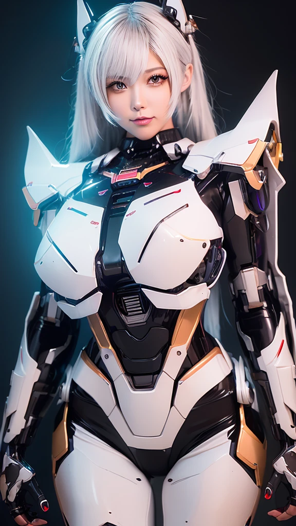 Textured skin, Super Detail, high details, High quality, Best Quality, hight resolution, 1080p, hard disk, Beautiful,(Super Heroine),Oppai Missile,beautiful cyborg woman,Mecha Cyborg Girl,Battle Mode,Girl with a Mecha Body,She wears a battle cyborg mech with a weapon,Fulll body Shot