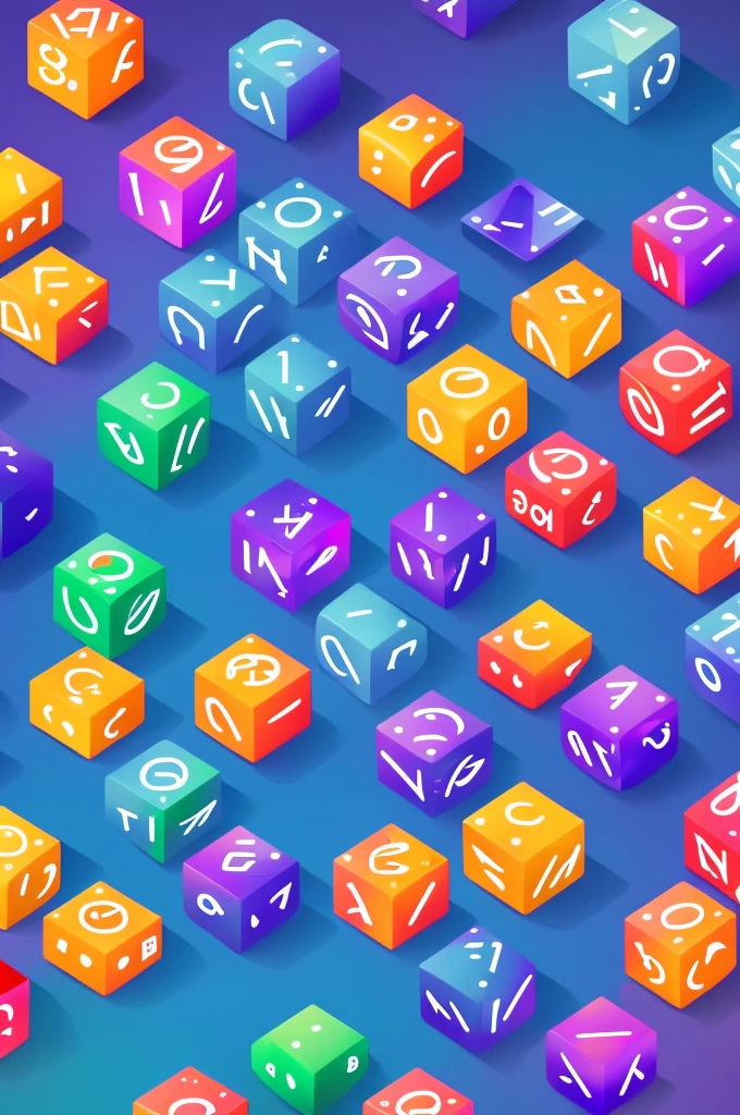 a high quality vector art illustration of a d20 dice, dice, purple and orange color scheme, detailed textures, intricate design, abstract, minimalist, symmetrical, isometric, bold colors, striking contrast