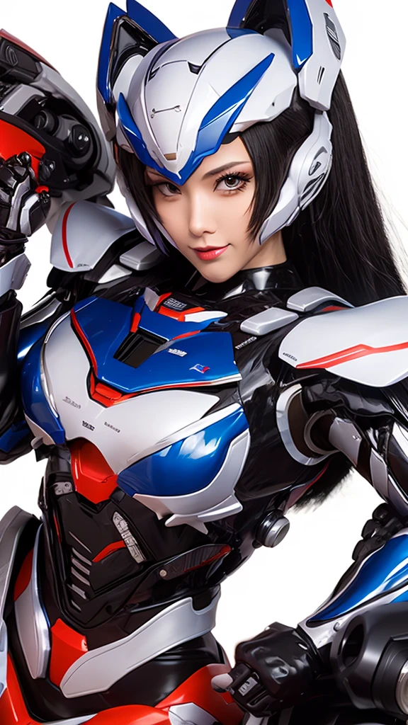 Textured skin, Super Detail, high details, High quality, Best Quality, hight resolution, 1080p, hard disk, Beautiful,(Super Heroine),Oppai Missile,beautiful cyborg woman,Mecha Cyborg Girl,Battle Mode,Girl with a Mecha Body,She wears a battle cyborg mech with a weapon,Fulll body Shot