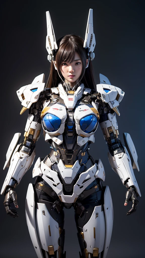 Textured skin, Super Detail, high details, High quality, Best Quality, hight resolution, 1080p, hard disk, Beautiful,(Super Heroine),Oppai Missile,beautiful cyborg woman,Mecha Cyborg Girl,Battle Mode,Girl with a Mecha Body,She wears a battle cyborg mech with a weapon,Fulll body Shot