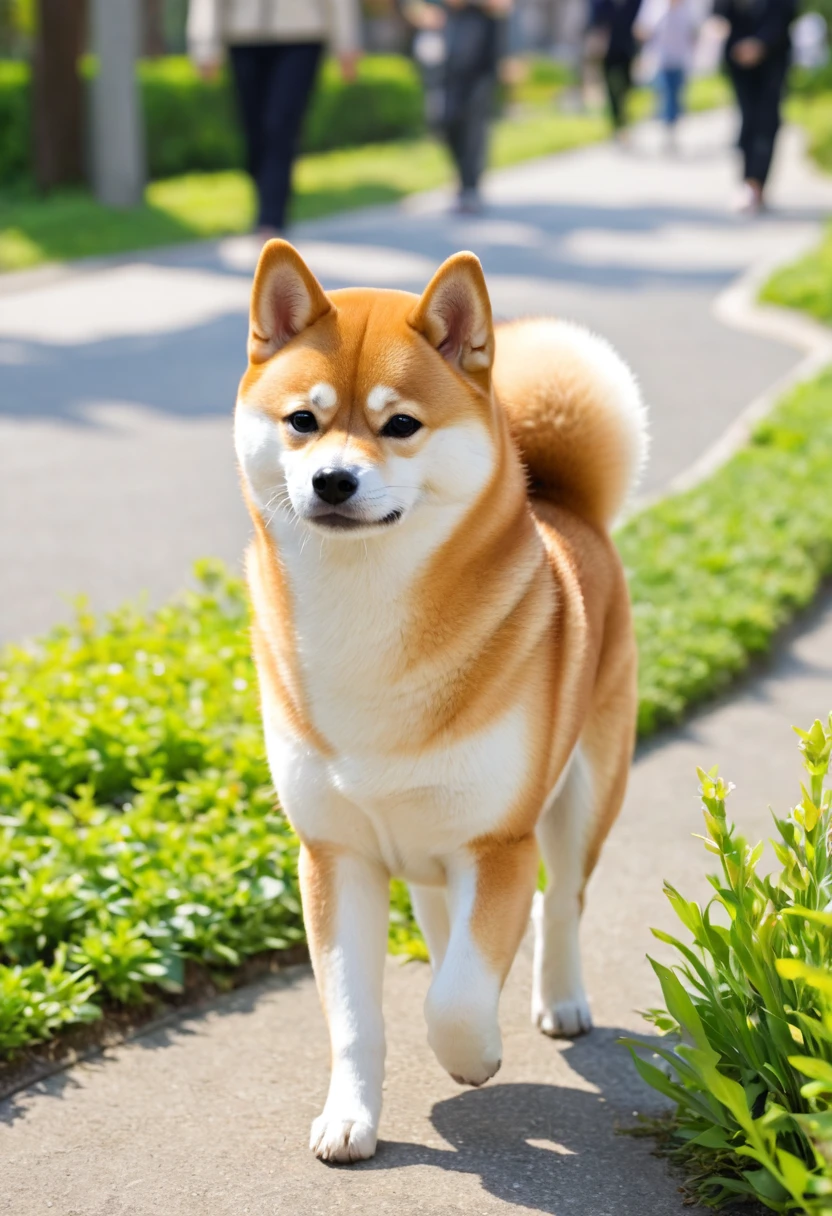 Walking scene:
A Shiba Inu enjoying a walk。While wagging his tail、It's so cute to see them walking happily.。