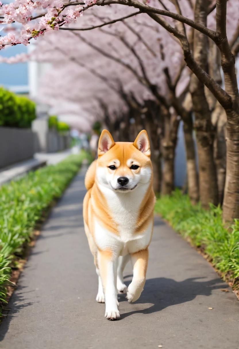Walking scene：
A Shiba Inu enjoying a walk。While wagging his tail、It&#39;s so cute to see them walking happily.。