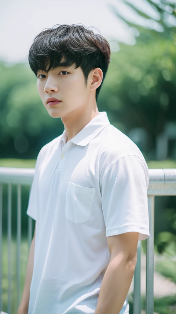 Asian alpha male in white shirt looking at camera, Shin Jinying, Kim Do-young, Paint Ulzzang, Shen Quanrui, korean men, Shin Jin Young's Aesthetics, faceเกาหลีที่น่ารัก, handsome young man'face, Jaeyong Nam, beautiful eyes、Kim Taejoon, Hyungtae, Inspiration from Jong Suk Lee, Avatar, Korean artist, Jung Jae Hyo