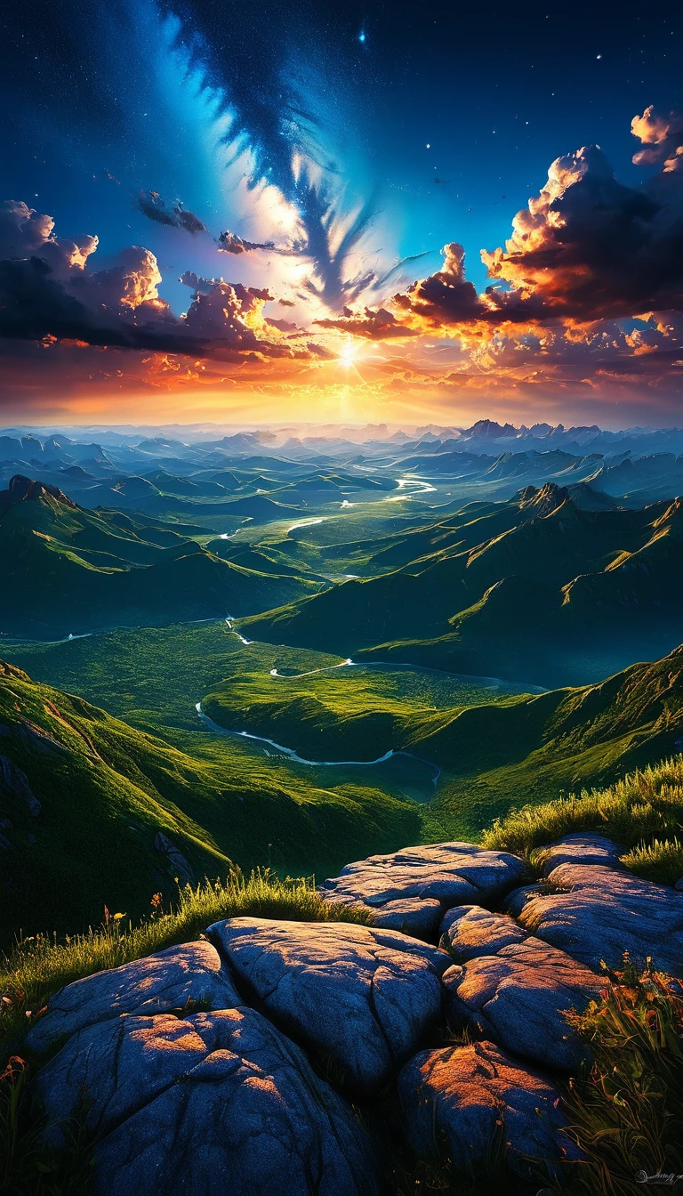 summer sky,photorrealistic,highly realistic,extremely details,stunningly lifelike,high contrast realism,high saturation realism,swirly vibrant colors,dramatic lighting,captivating landscape,compelling narrative,atmospheric scene,mesmerizing visuals,details Intricate,strong emotions,beleza celestial,dream world