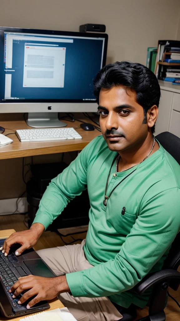 (Change: Ravi is working on his computer) 