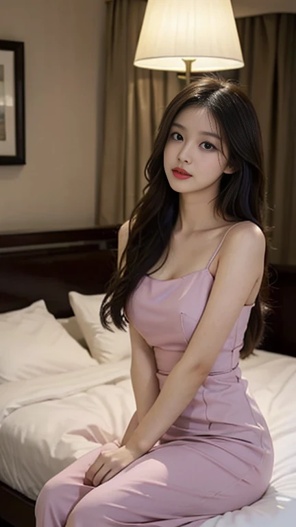 1 Girl,hotel,Soft Light,Chinese Beauty,dress,,Dark-haired,long hair