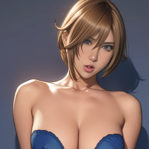 Browsing Caution, Highest quality, Official Art, masterpiece, Fabric Shading, High resolution, Very detailed, colorful, Best details, (Adult,19 years old, One Girl, alone, Final Fantasy 12, Asheria, transformation, Female dog, short hair, Curly Hair, Bobcut, Eyepatch bikini, Large Breasts, skinny, blue eyes, Public indecency, Beach:1.5, derogatory,