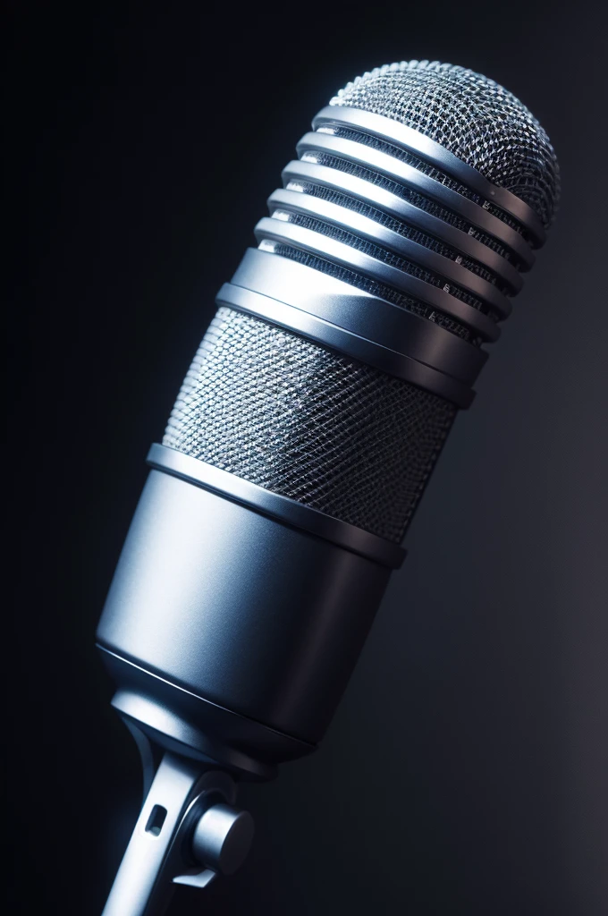 A microphone with a black background