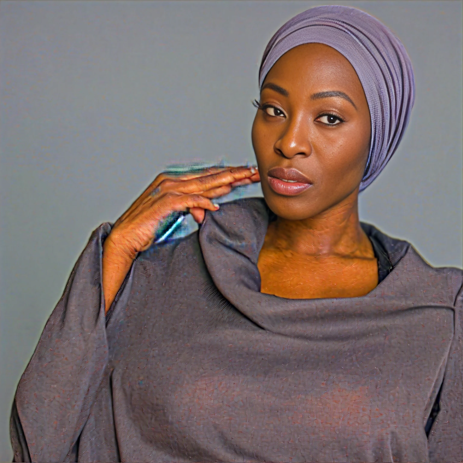 A fair nigerian woman, hijab,