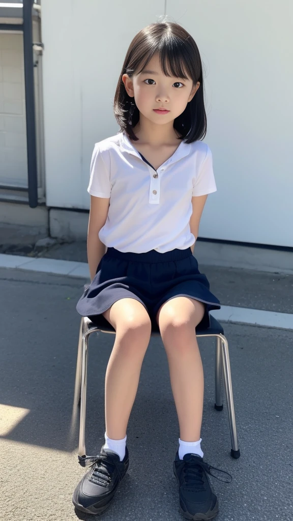 8K、 beautiful girl、A dark-haired、detailed beautiful faces、very short pants, ひまわり畑、Very strong wind、decolletage、Sit on the buttocks