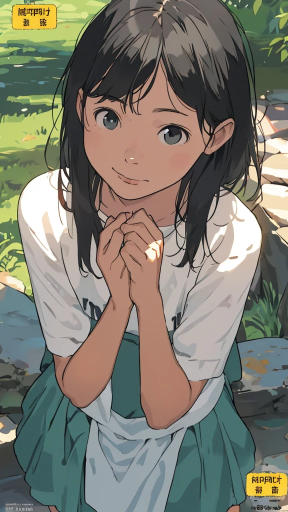 reasonable design, Clear lines, High Sharpness, (highest quality,8K,Perfect sharpness,Ultra fine,High resolution,masterpiece:1.2), Perfect Anatomy:1.5, Official Art, Illustrations that tell a story, (Whitish background:0. 9)、Body Positivity、More Mr.Physical expression、(Random and mischievous poses)、Perfect beauty、Perfect beautiful face、Strong winds、A rich expression、Dynamic composition、smile、Golden ratio composition、colorful、(Mr.Different angles and perspectives)、anime art、mini skirt、(Overcoming stereotypes)、 Glowing Skin、(Natural beauty)、smile、bangs、Straight Hair、(Soft and flowing hair)、(Rural Scenery)、(Nostalgic atmosphere)、Insert up to the thighs、(Playful and carefree)、(More Mr.Ethnic characters)、(innocent attitude)、(Sunny atmosphere)、Skirt flipped up、(Bright colors)、Belly button exposed、Beautiful Eyes、A skirt fluttering in the wind、Put it in to your feet、Some composition patterns、sensuous、Geometric pattern、emotional、Symposium cover、Angle from above、