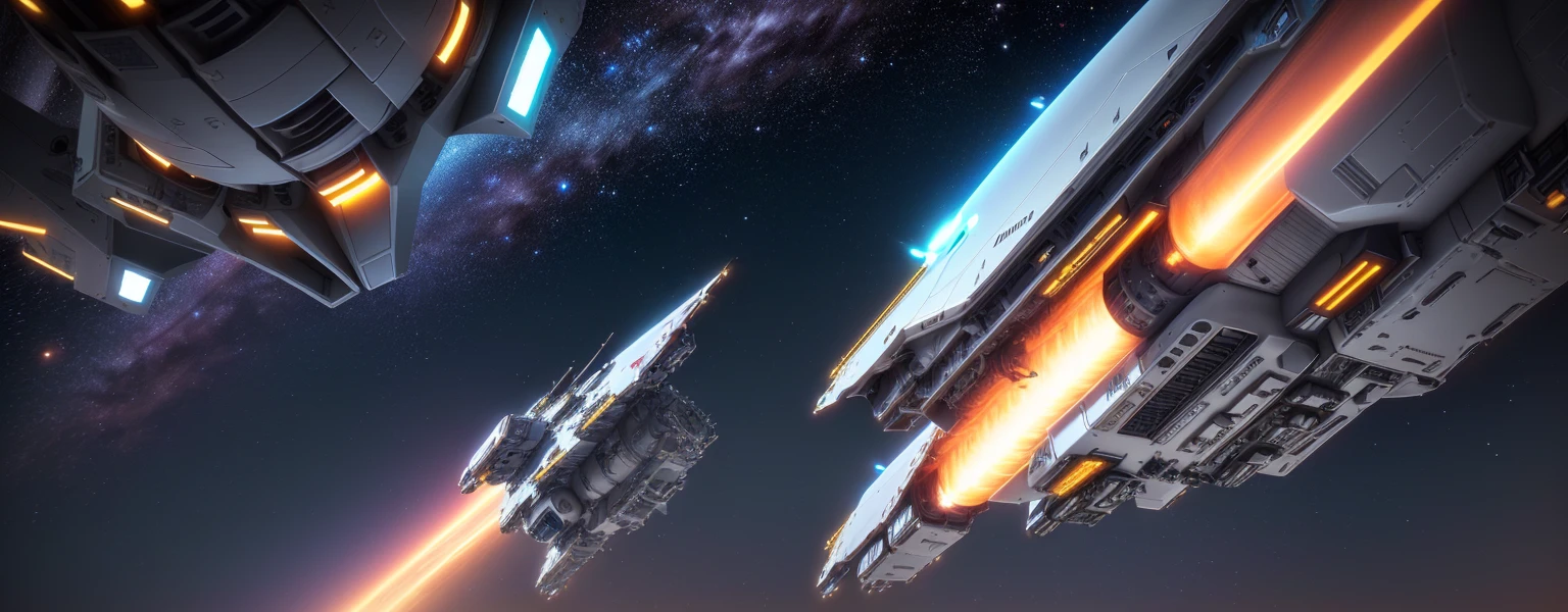 Spaceships fly in space,There is a planet in the background, style hybrid mix of beeping sounds, 3 d render beeping sounds, in style of beeping sounds, Epic spaceship scene, beeping sounds masterpiece, beeping sounds. Octane Rendering, beeping sounds |, arstation and beeping sounds highly, beeping sounds!!