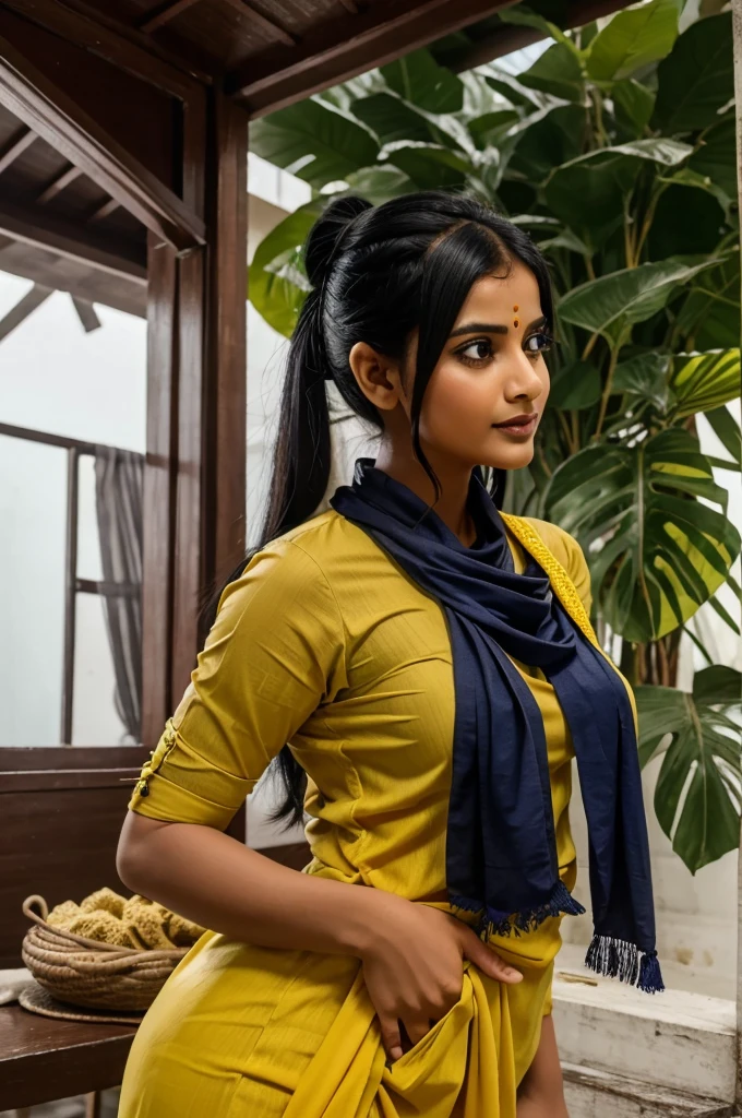 একটি অন্ধকারময় ভৌতিক বৈজ্ঞানিক গবেষণাগার ঘর, যেখানে রবি তার কম্পিউটারে বসে কাজ করছে।