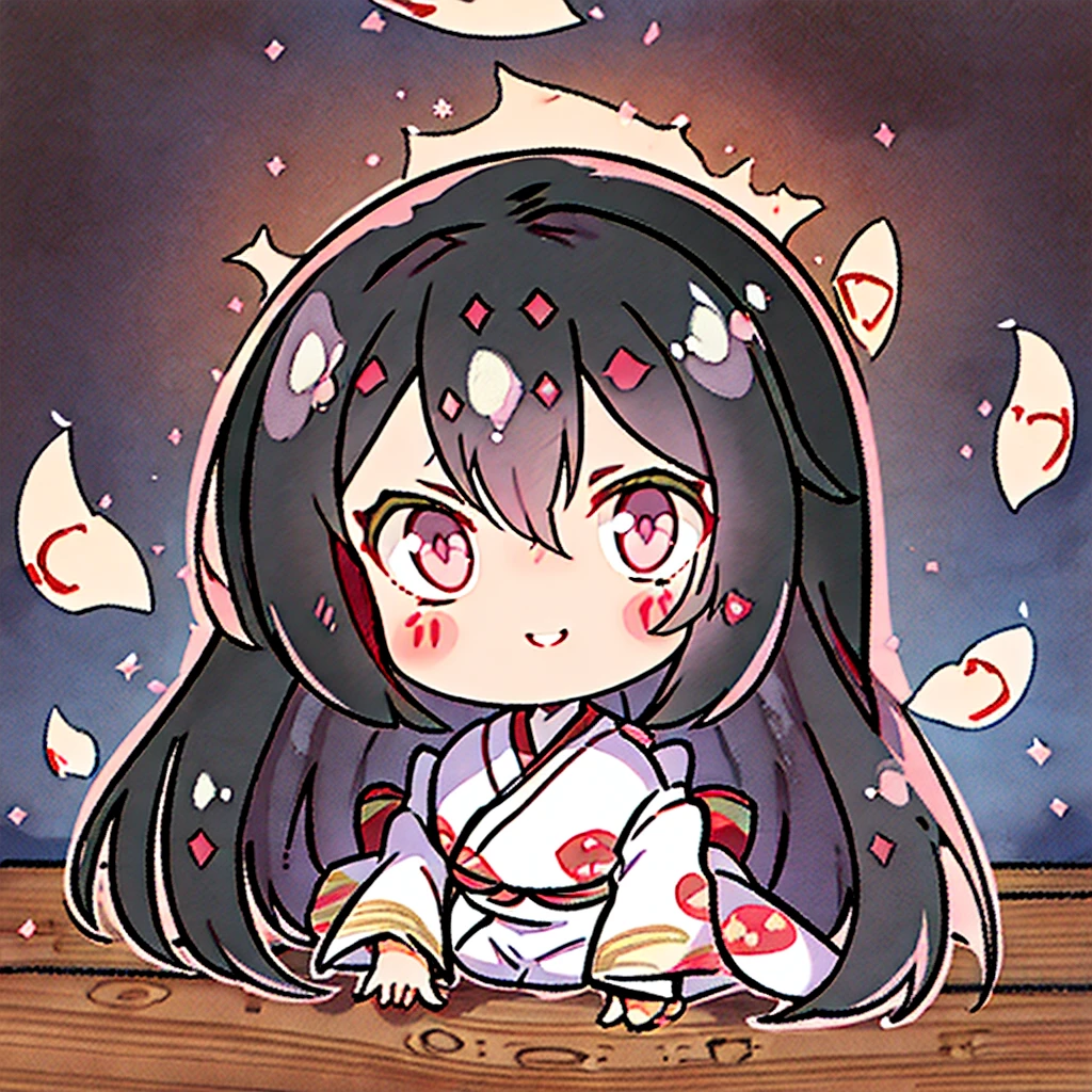 (Highest quality, 32k, High resolution, Masterpiece:1.5, ), Anime Style, god々Anime illustrations with a dazzling and healing power, Evoking a sense of calm and elusive beauty, Expressing emotions, Have a rich imagination,Beautiful Japanese Girls, An exceptionally beautiful face, Small Face Beauty, Perfect Human Anatomy, Magical big eyes, Motherhood and generosity, Deep Love, fleeting smile, ((Shiny black hair:1.1)), ((Upset)), Asymmetrical bangs, Hair between the eyes, Transparent, soft white skin, Sharp eyebrows, Thin lashes, Natural Makeup, Cheek highlighter, Pale pink detailed lips, ((Traditional Japanese Kimono:1.5)), Professional Lighting, Professional photographer, Professional models, god秘的