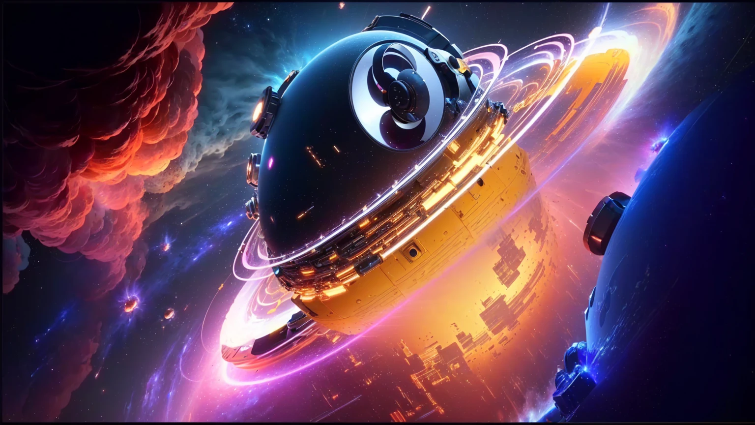 Cartoon characters in space，Surrounded by rings of fire and smoke, 8k stunning artwork, style hybrid mix of beeping sounds, beeping sounds artwork, greg beeping sounds, beeping sounds!!, 8k render”, beeping sounds style, beeping sounds masterpiece, beeping sounds art, Hyper-realism 8k, beeping sounds |, 3 d render beeping sounds