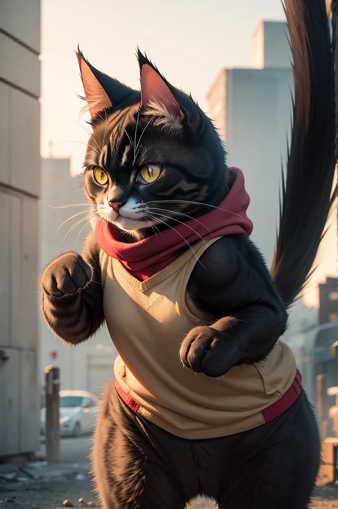 Angry female cat