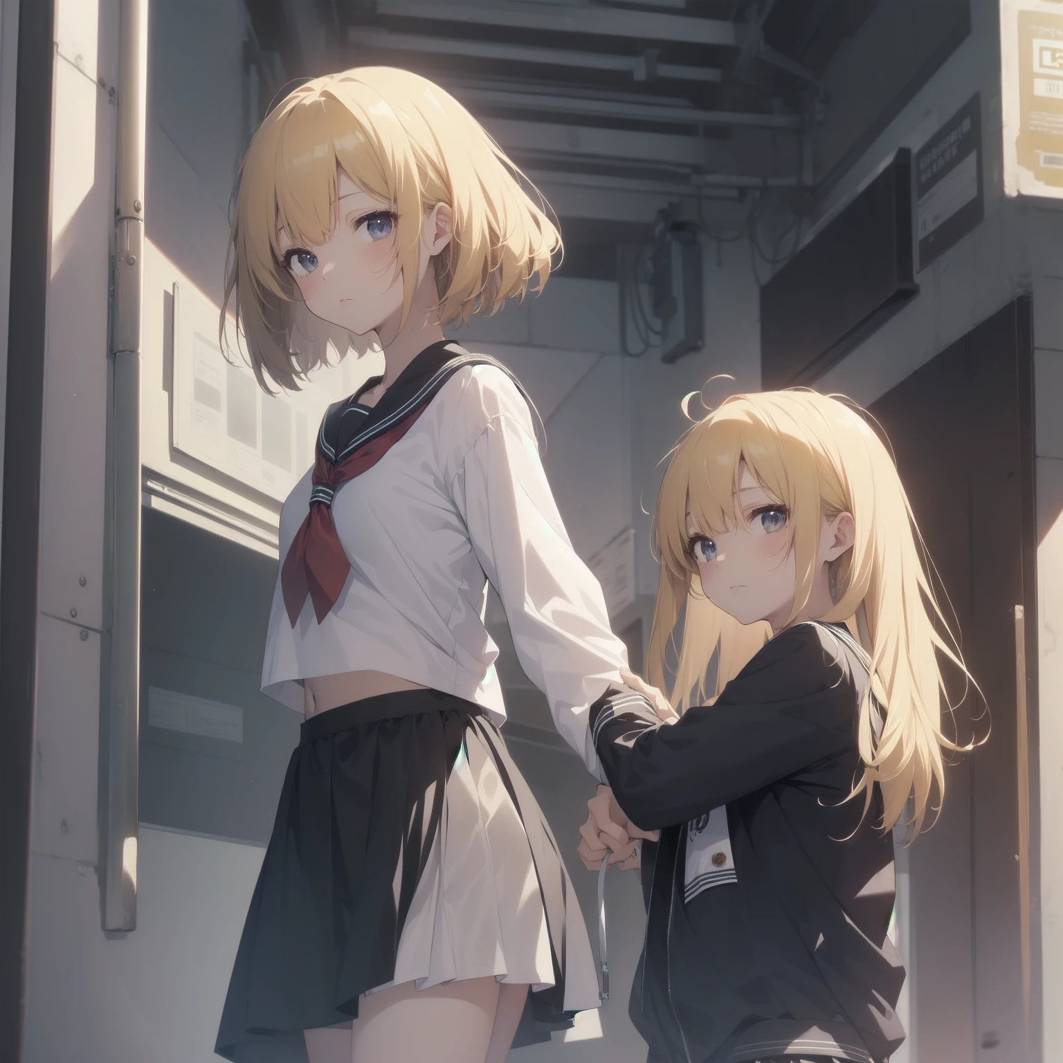 ultra-absurdres-Top quality by artist God, ultra-detailed, high resolution, anime moe artstyle, best anime 8k konachan wallpaper, pixiv contest winner, pool:2810, perfect anatomy,break, 1girl, (Please draw a girl walking sleepily to school alone. )break,(Solo,little female, 13-year-old:1.3),Full limbs, complete fingers,a junior high school student, (very short hair), short cut, flat chest, , small butt, small black eyes, beautiful detailed eyes, well-proportioned iris and pupils, expressive eyes, highres detailed hair, soft expression, salor school_uniform, sailor collar, serahuku, bow, pleated skirt,(Detailed Lighting), (Detailed background), in the School commute route. break,super detailed skin, Best cinematic lighting powered by famous artist, 8k,beauty illustration,photoshop_(medium),very aesthetic,break,((artist:beni_shake )), artist:clamp ,artist:carnelian ,artist:kantoku ,