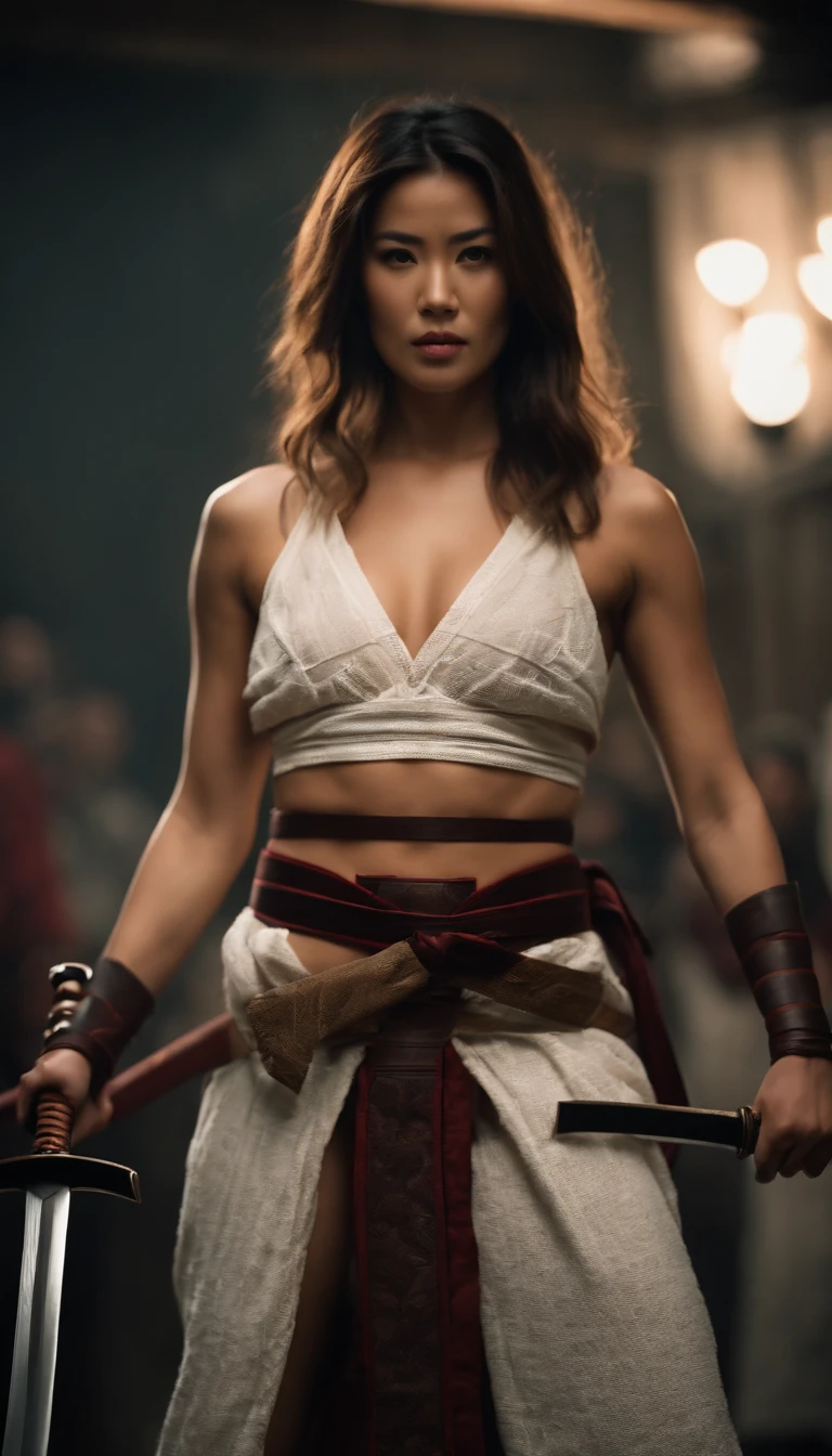 Samurai Swordsman　woman　In underwear　Full body sexy underwear　sexy