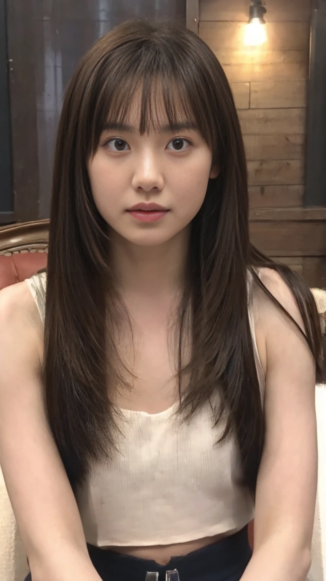 ((upper body:1.5)), ((looking at viewer:1.5)), ((look into the viewer's eyes:1.5)), BREAK ((night walk:1.5)), BREAK ((20 years old.:1.5)), (beautiful straight light brown long hair:1.7), ((asymmetrical bangs)), ((Scared:1.5)), I wear clothes, (top-quality, 16K, ​masterpiece:1.3), top quality, masterpiece, high resolution, photorealistic, (raw photo), live shooting, 16k wallpaper, perfection, professional lighting, very detailed, fine details, Hyperrealism, hyper realistic, realistic, japanese, (super detailed), (Photorealsitic:1.5), high-level image quality, very detailed, depth of field, (most beautiful), (dramatic lighting:1.2), (cinematic lighting:1.2), ambient lighting, (front lighting:1.2), highest precision, detailed fingers, detailed hands, detailed eyes, detailed skin texture, textured skin, realistic smooth soft skin, (perfect body proportion), (seductive emotion:1.3), (soft and plump thighs:1.2), (short torso:1.5), detailed face, detailed finger, clear eyes, gentle eyes, accurately drawn arms, accurate and perfect human anatomy, white and soft thighs, realistic smooth soft skin,