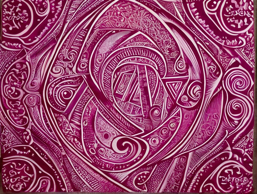 "cryptozoic" Written in pink and white