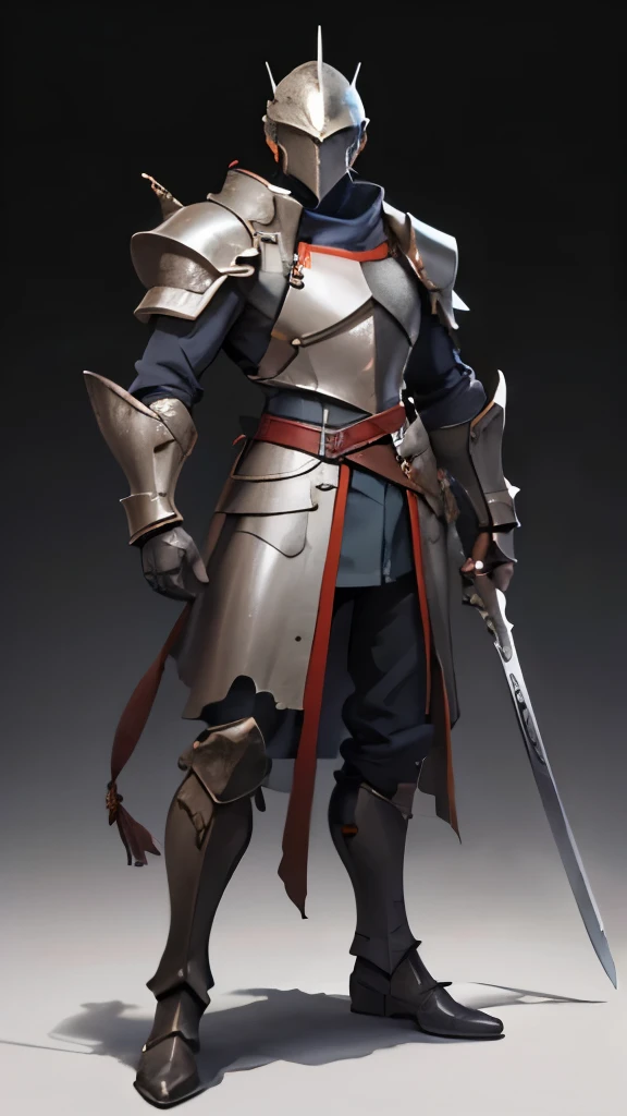 (anime:1), The whole body is shown, View Viewer, A soldier, jrpg, Mob, Holding a sword, Clothes made of thick fabric with a simple design and no decoration., Light clothing, Armor with a simple design and no decoration., Helmet, Dirty looking, violent, civilian, Black clothing