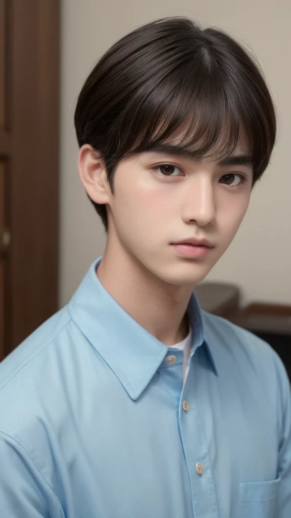 ((Highest quality)), ((masterpiece)), (detailed), 1人のmaleの子,Beautiful Boy,,high school student,Bob,neutral,cute,Handsome,Tear bags,Eyebrow,Japanese,Baby Face,round face,maleの娘,male,naked,penis,