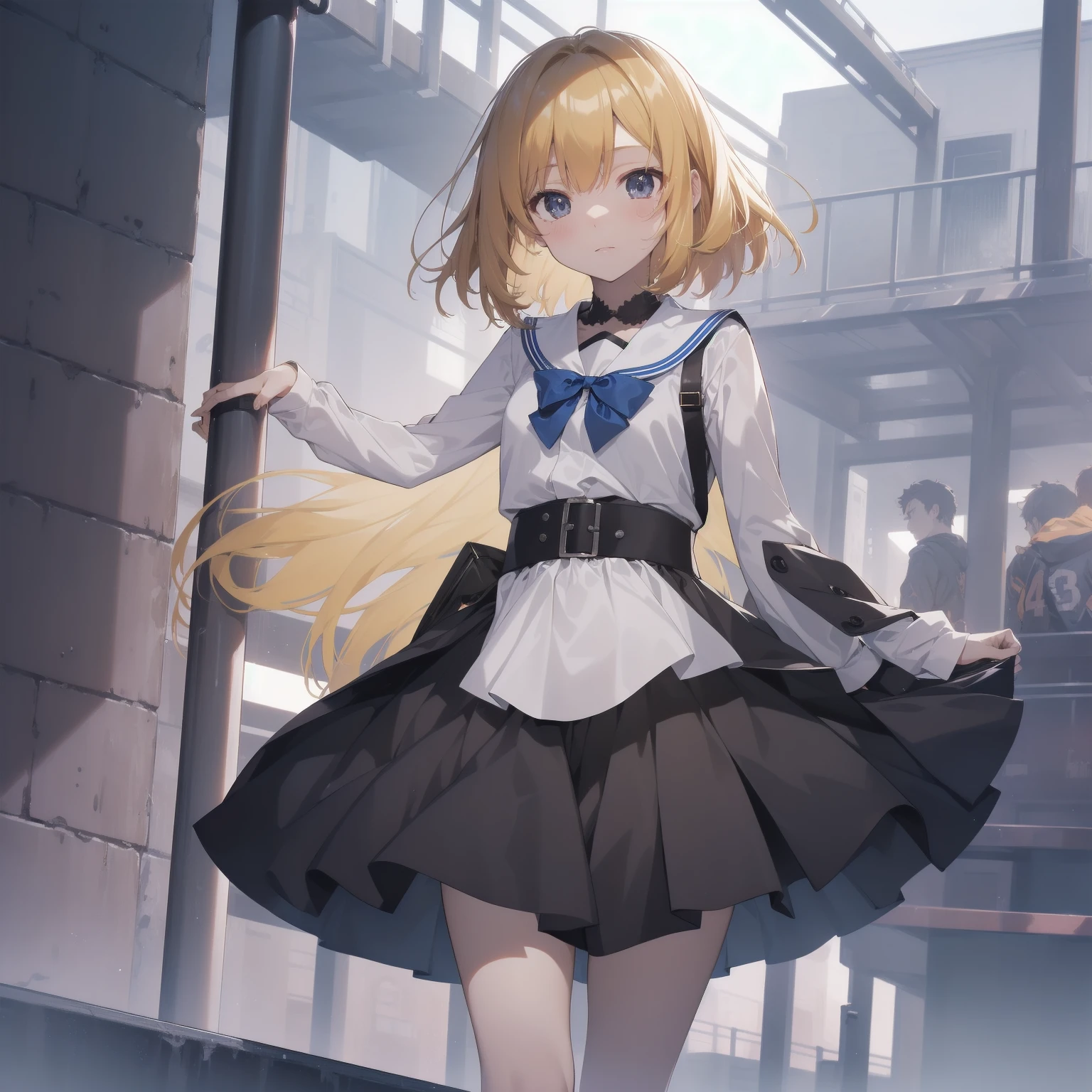 ultra-absurdres-Top quality by artist God, ultra-detailed, high resolution, anime moe artstyle, best anime 8k konachan wallpaper, pixiv contest winner, pool:2810, perfect anatomy,break, 1girl, (Please draw a girl walking sleepily to school alone. )break,(Solo,little female, 13-year-old:1.3),Full limbs, complete fingers,a junior high school student, (very short hair), short cut, flat chest, , small butt, small black eyes, beautiful detailed eyes, well-proportioned iris and pupils, expressive eyes, highres detailed hair, soft expression, salor school_uniform, sailor collar, serahuku, bow, pleated skirt,(Detailed Lighting), (Detailed background), in the School commute route. break,super detailed skin, Best cinematic lighting powered by famous artist, 8k,beauty illustration,photoshop_(medium),very aesthetic,break,((artist:beni_shake )), artist:clamp ,artist:carnelian ,artist:kantoku ,