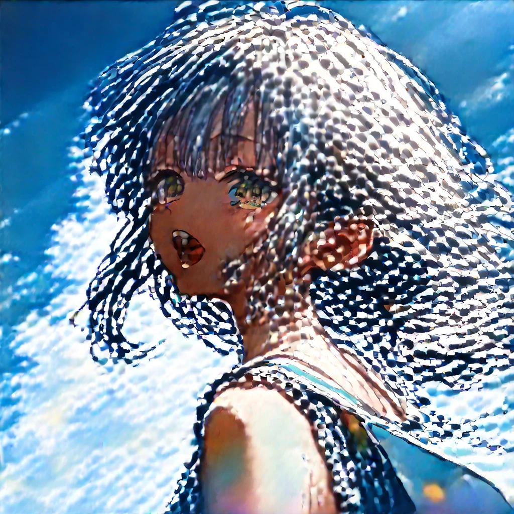 score_9, score_8_up, score_7_up, source_anime, best quality, masterpiece, official art, absurdres, highres, ultra-detailed,waifu2x,Collection: Slice of Life,break,1girl, tomboy, dark-skinned female, short hair, low ponytail, flat chest, beautiful detailed eyes, short shorts, sweat, open mouth, (yawn:0.3), sleepily, outdoors, wind,break,(clear line illustration:1.2), super detailed skin,very high resolution, very aesthetic, Best sexual lighting powered by famous artist, 8k,cute picture,beauty illustration,photoshop_(medium),,(Detailed Lighting),best anime 8k konachan wallpaper, pixiv contest winner,