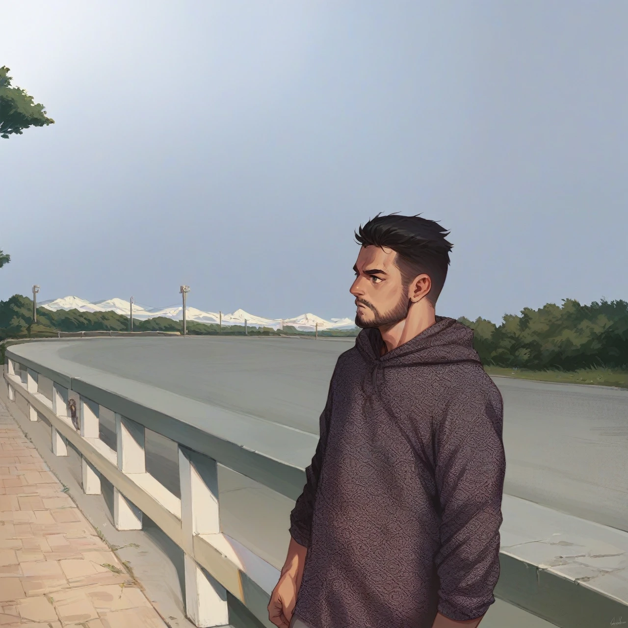 Walking in street alone