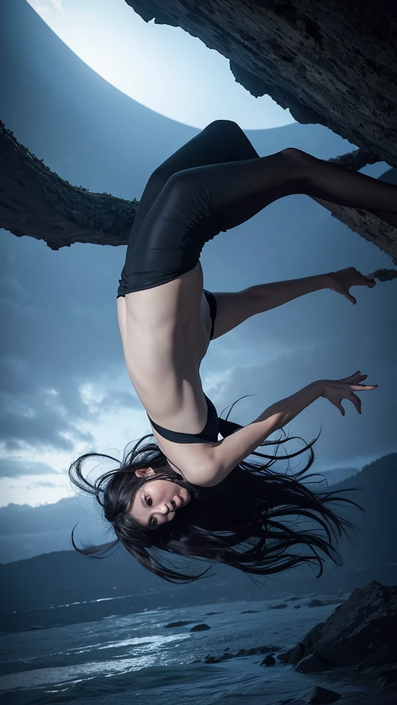 A person falling through a dark, endless void. Their arms and legs are flailing, and their expression is one of fear and shock. The background is filled with swirling shadows and hints of distant, indistinct shapes, creating a sense of disorientation and helplessness. A person falling from a great height, such as a tall building or a cliff. The sky around them is a mix of dark storm clouds and eerie, unnatural colors. Below, the ground is barely visible, shrouded in mist and shadows, giving the impression of an endless fall. The person’s face shows a mix of terror and disbelief. A surreal landscape with floating islands and impossible geometries. A person is depicted in mid-fall, with their body contorted in a way that suggests a loss of control. The background includes strange, dreamlike elements such as floating objects and distorted perspectives, enhancing the sense of unreality. A person falling through a series of increasingly distorted and abstract environments. Each layer they fall through is different, with shifting colors, shapes, and forms that evoke a sense of confusion and fear. The person's expression and body language should convey a sense of panic and helplessness. An abstract scene with a central figure in free fall. The background is a chaotic mix of swirling colors, patterns, and shapes, creating a sense of motion and instability. The person is rendered in a way that suggests movement and fear, with their body and limbs stretched out as they fall.