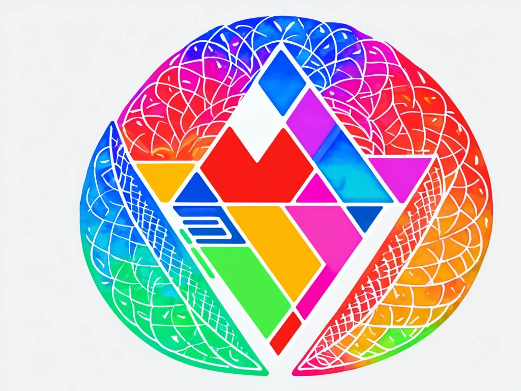 A medium quality vector art of a minimalistic (neon line logo) depicting a tessellated geometric peacock surrounded by vibrant smoke effects on a white background, (vectorized), symmetrical, (multicolored watercolor painting), 8k.