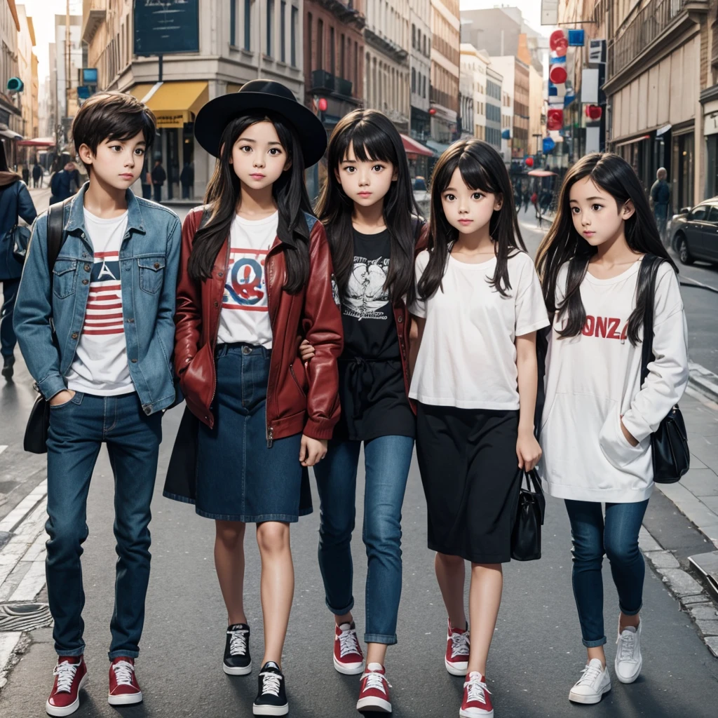 3 girl with a boy