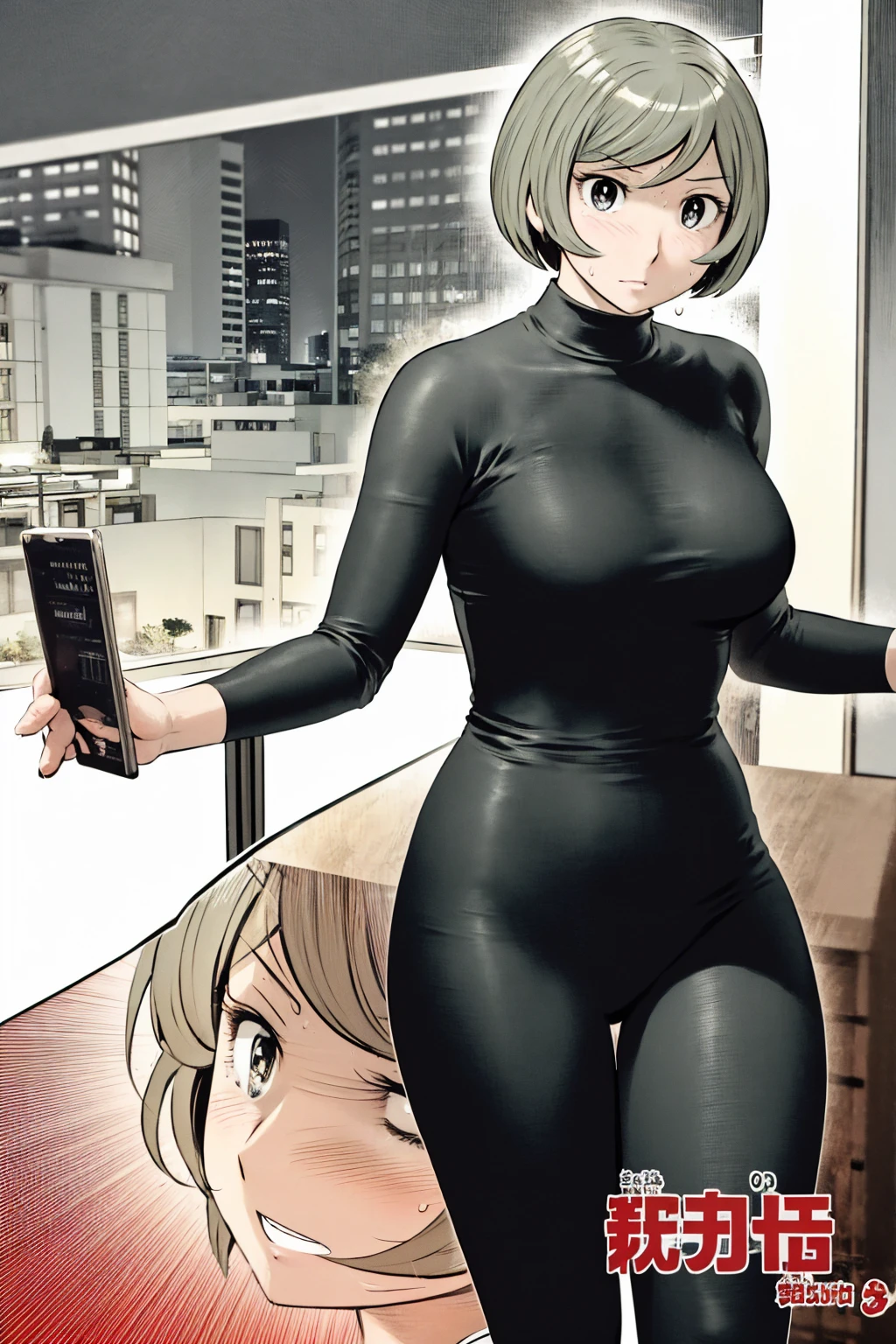 、(masterpiece、Highest quality)、Highest quality, Ultra-high resolution, (((masterpiece))), alone, Sweat、Big eyes,office、tight white dress shirt、Tight black suit、Tight black pants、indoor、Composition from the front、(後ろCut your hair short、short hair、blonde、woman)、Shortcuts、Embarrassed face、Cut your hair short、可愛いwomanの子、Big Breasts、Sit on a chair、Face to face、Composition from the front、View your audience