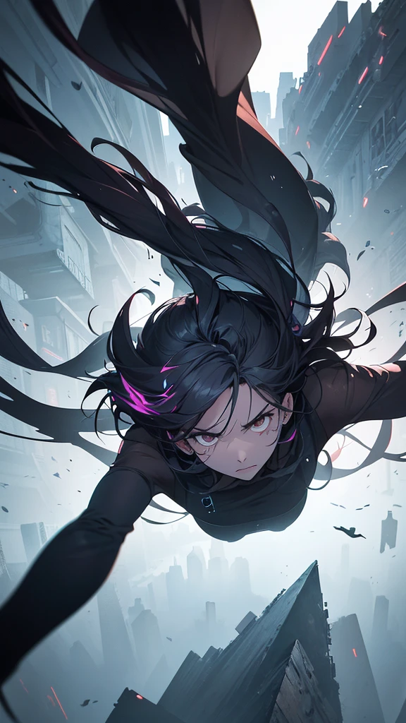 A person falling through a dark, endless void. Their arms and legs are flailing, and their expression is one of fear and shock. The background is filled with swirling shadows and hints of distant, indistinct shapes, creating a sense of disorientation and helplessness. A person falling from a great height, such as a tall building or a cliff. The sky around them is a mix of dark storm clouds and eerie, unnatural colors. Below, the ground is barely visible, shrouded in mist and shadows, giving the impression of an endless fall. The person’s face shows a mix of terror and disbelief. A surreal landscape with floating islands and impossible geometries. A person is depicted in mid-fall, with their body contorted in a way that suggests a loss of control. The background includes strange, dreamlike elements such as floating objects and distorted perspectives, enhancing the sense of unreality. A person falling through a series of increasingly distorted and abstract environments. Each layer they fall through is different, with shifting colors, shapes, and forms that evoke a sense of confusion and fear. The person's expression and body language should convey a sense of panic and helplessness. An abstract scene with a central figure in free fall. The background is a chaotic mix of swirling colors, patterns, and shapes, creating a sense of motion and instability. The person is rendered in a way that suggests movement and fear, with their body and limbs stretched out as they fall.