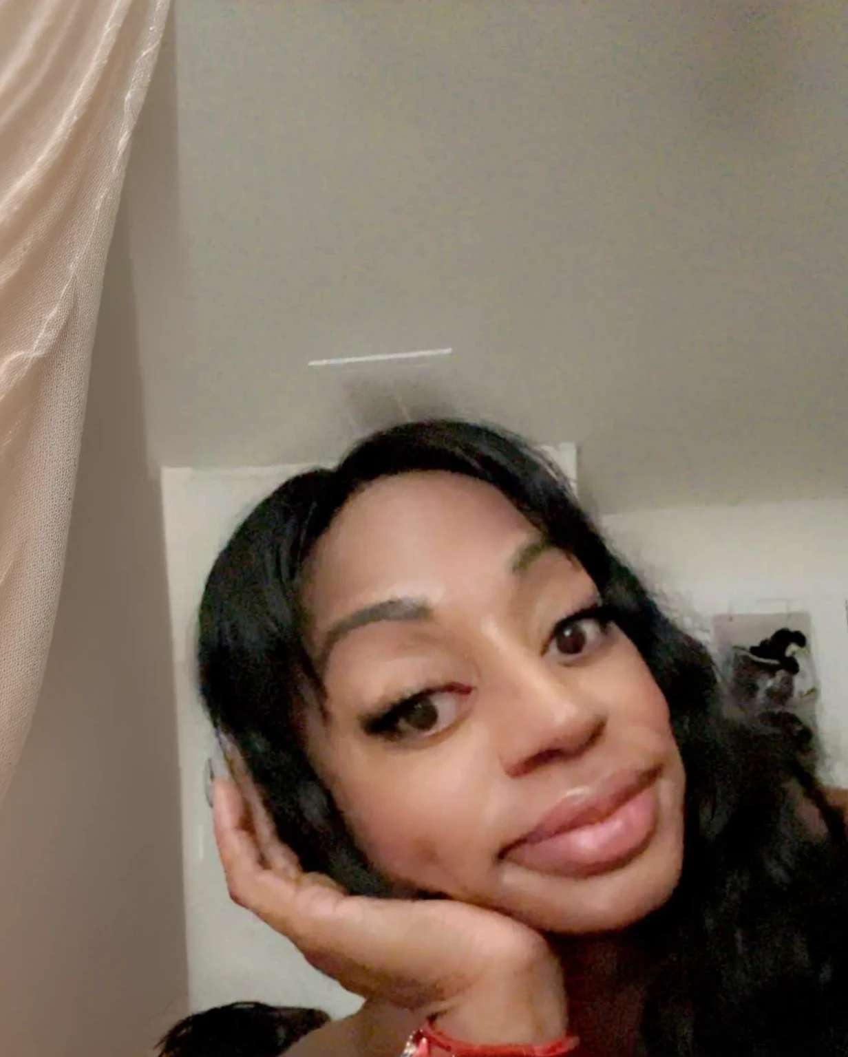 there is a woman that is posing for a picture in a bedroom naked, photo of a black woman, 3 0 years old woman, 30 years old woman, profile image, 30-year-old woman from cuba, taken in the early 2020s, young black woman, selfie of a young woman, headshot profile picture, 2 monique, m0n1que