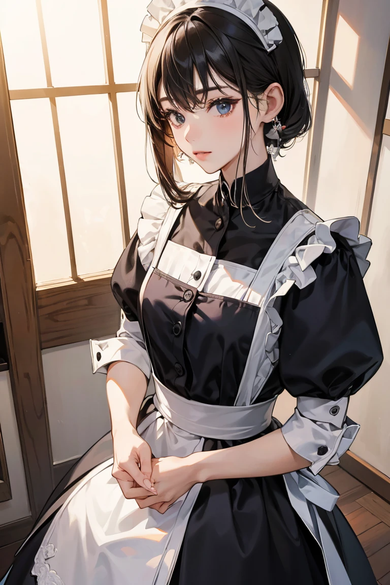 female, solo, 상어 female, maid uniform