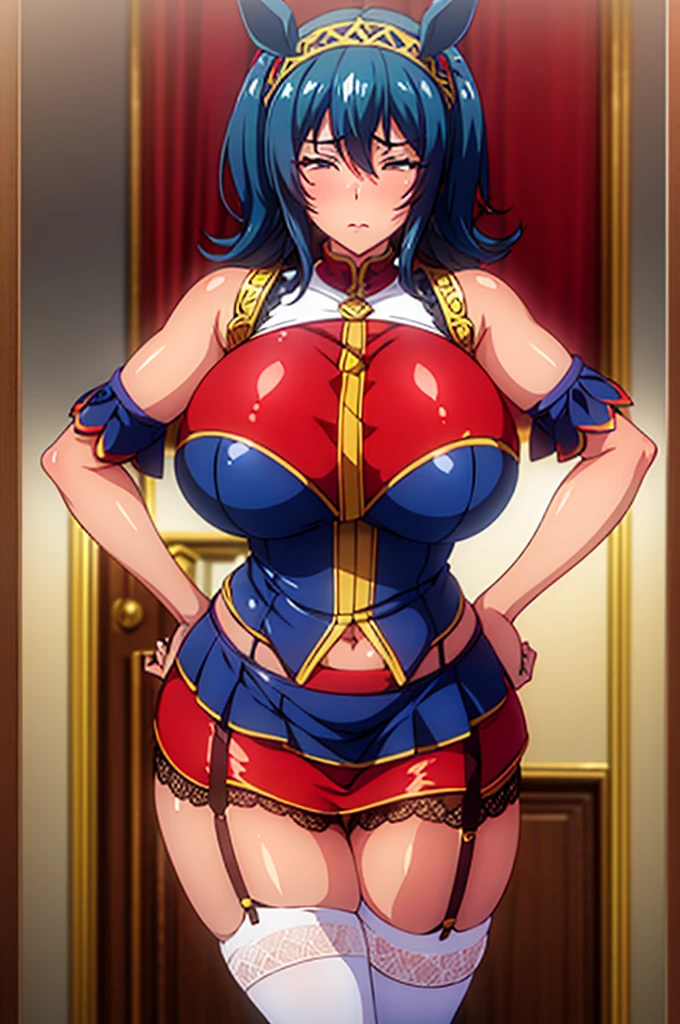 1 solo milf,in fire_emblem:_genealogy_of_the_holy_war style,(umamusume),horse ears,(horse tails from top of hip:1.2),
,in heat,gigantic breast,zentai,bodystocking,
beautiful cloths with sexy lace,micro mini skirt,garter belt,fantasy
Beautifully embroidered clothes,sexual fantasy lingerie,
(shiny reflection light:1.2), ShioriNishimura,