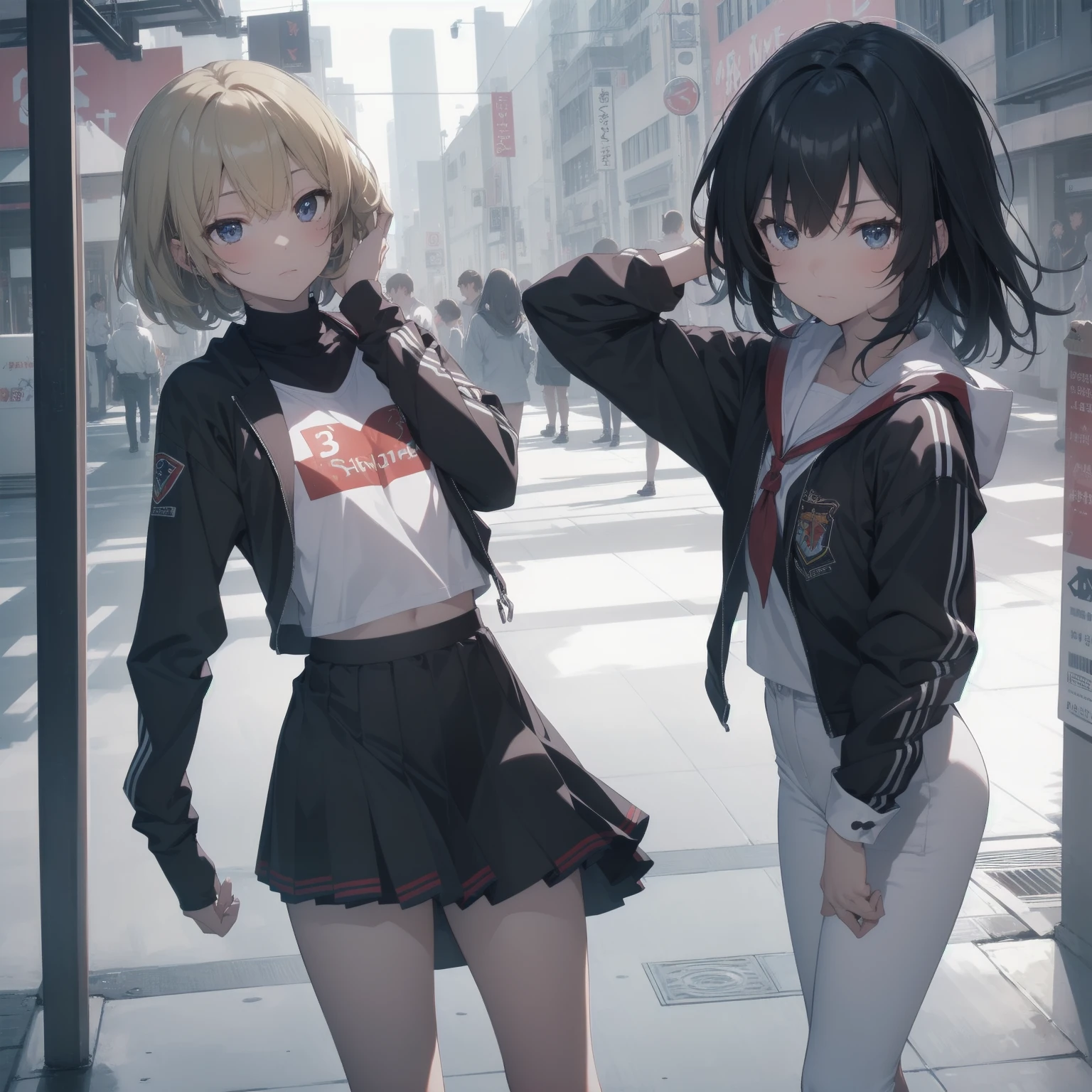 ultra-absurdres-Top quality by artist God, ultra-detailed, high resolution, anime moe artstyle, best anime 8k konachan wallpaper, pixiv contest winner, pool:2810, perfect anatomy,break, 1girl, (Please draw a girl walking sleepily to school alone. )break,(Solo,little female, 13-year-old:1.3),Full limbs, complete fingers,a junior high school student, (very short hair), short cut, flat chest, , small butt, small black eyes, beautiful detailed eyes, well-proportioned iris and pupils, expressive eyes, highres detailed hair, soft expression, salor school_uniform, sailor collar, serahuku, bow, pleated skirt,(Detailed Lighting), (Detailed background), in the School commute route. break,super detailed skin, Best cinematic lighting powered by famous artist, 8k,beauty illustration,photoshop_(medium),very aesthetic,break,((artist:beni_shake )), artist:clamp ,artist:carnelian ,artist:kantoku ,