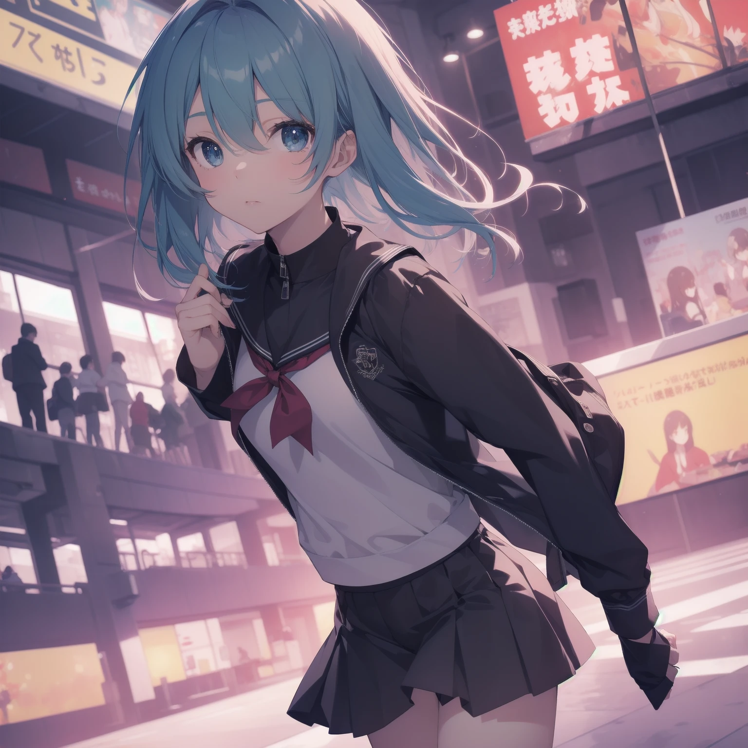 ultra-absurdres-Top quality by artist God, ultra-detailed, high resolution, anime moe artstyle, best anime 8k konachan wallpaper, pixiv contest winner, pool:2810, perfect anatomy,break, 1girl, (Please draw a girl walking sleepily to school alone. )break,(Solo,little female, 13-year-old:1.3),Full limbs, complete fingers,a junior high school student, (very short hair), short cut, flat chest, , small butt, small black eyes, beautiful detailed eyes, well-proportioned iris and pupils, expressive eyes, highres detailed hair, soft expression, salor school_uniform, sailor collar, serahuku, bow, pleated skirt,(Detailed Lighting), (Detailed background), in the School commute route. break,super detailed skin, Best cinematic lighting powered by famous artist, 8k,beauty illustration,photoshop_(medium),very aesthetic,break,((artist:beni_shake )), artist:clamp ,artist:carnelian ,artist:kantoku ,