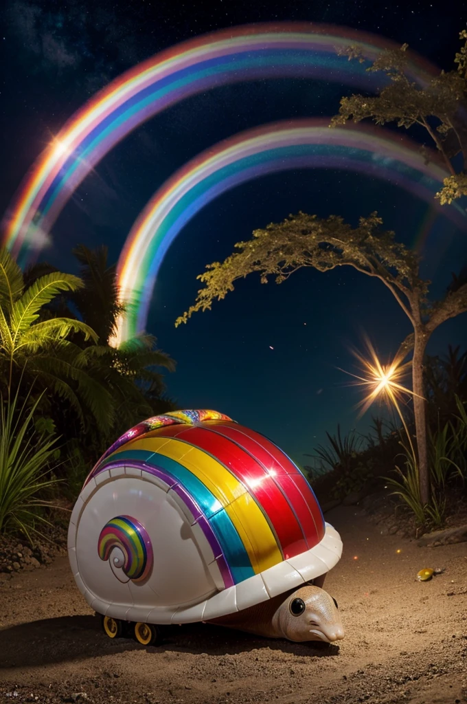 Describe Sammy the Super Snail and his unique features (shiny rainbow shell, glowing trail).