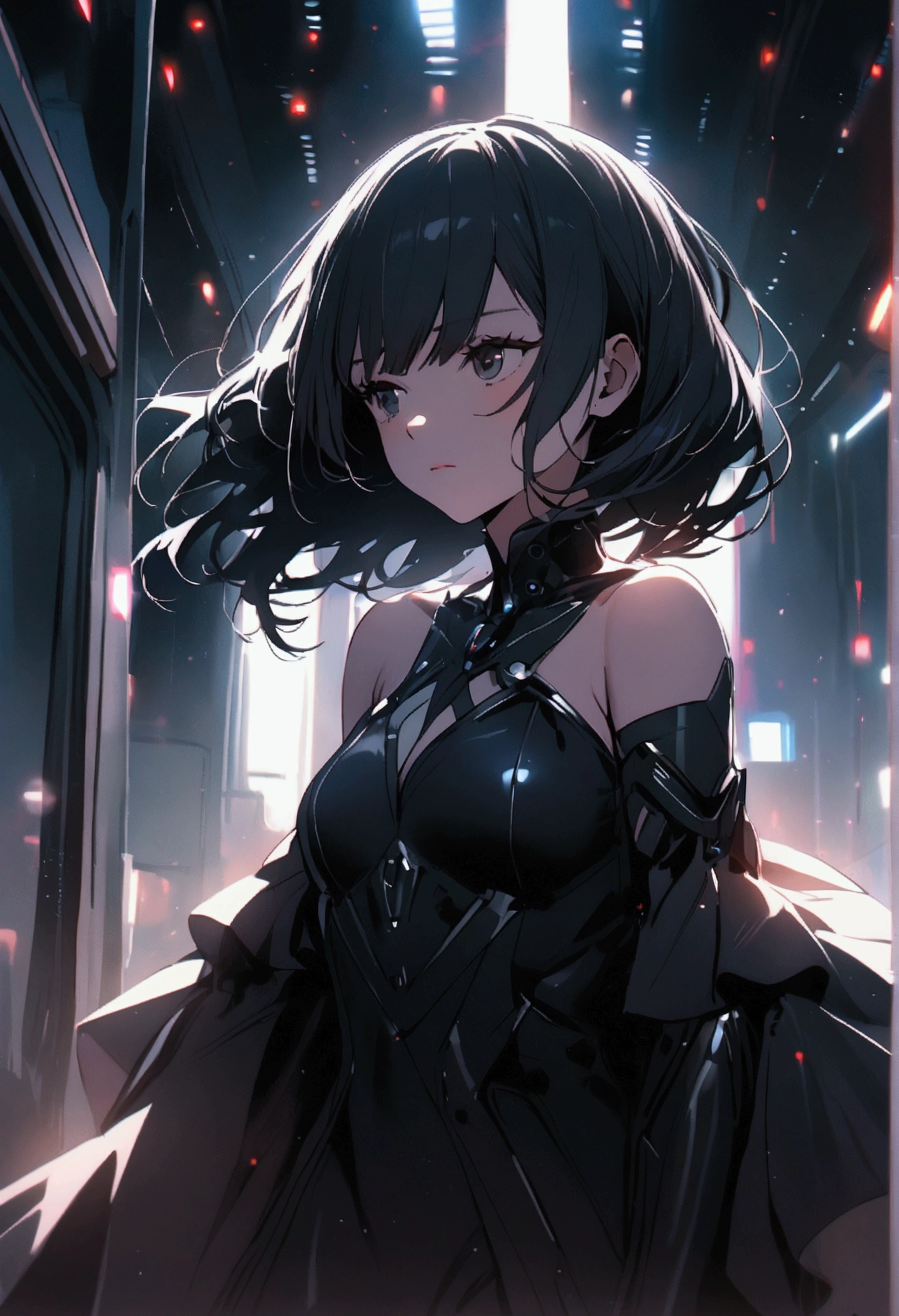 futuristic black dress