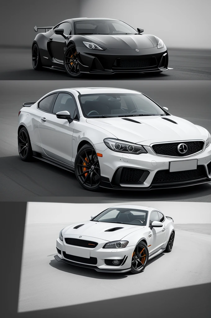 Create drawings to paint in black and white of cars