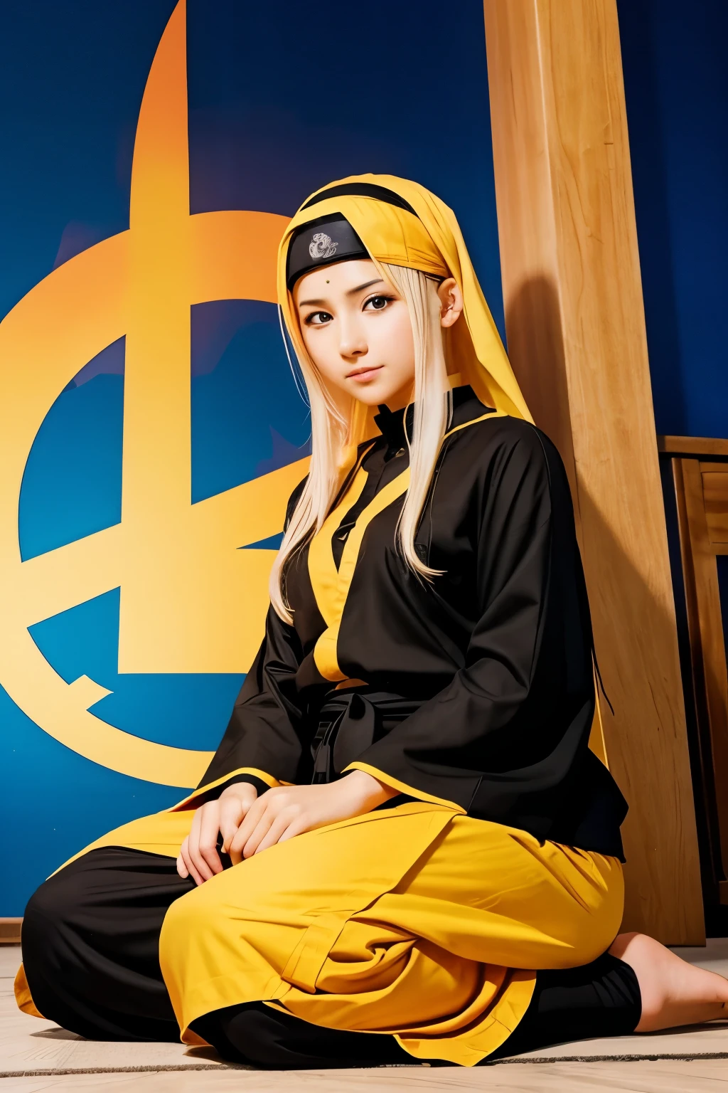 A anime chrarcter naruto waering islamic things