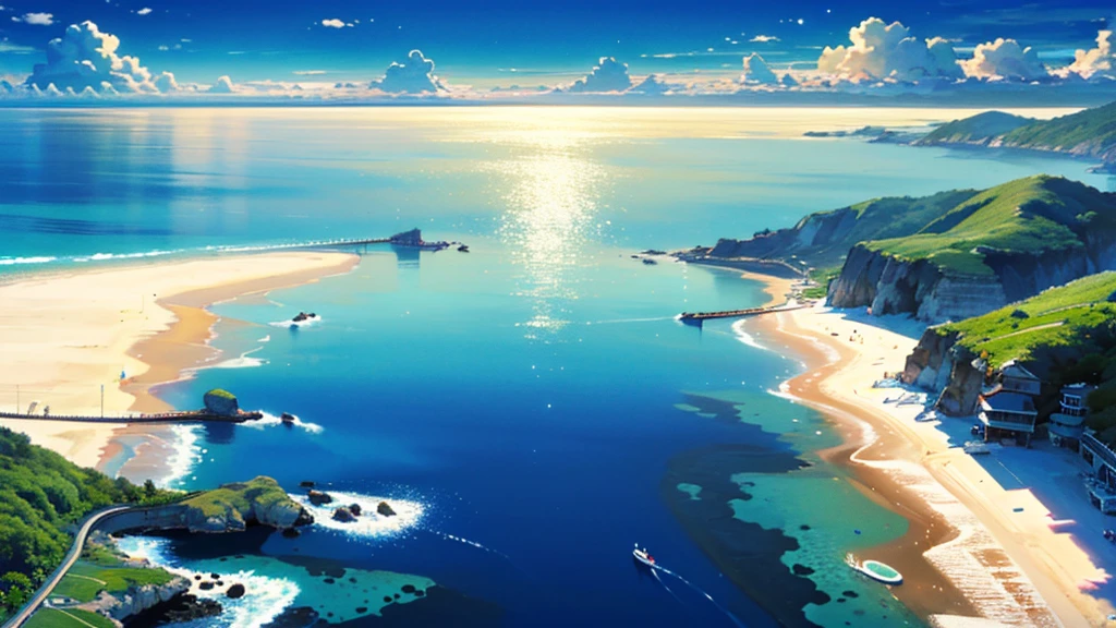 (masterpiece:1.4), (Highest quality:1.4), Very detailed, Complex, Super detailed, Starry Sky、Ocean、Sandy Beach、Cafe、4K、8k