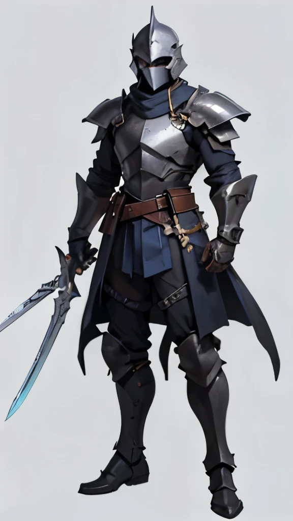 (anime:1), The whole body is shown, View Viewer, A soldier, jrpg, Mob, Holding a sword, Clothes made of thick fabric with a simple design and no decoration., Armor with a simple design and no decoration., Jet Black Armor, A simple helmet with no decorations, Dirty looking, violent, civilian, Dark clothing