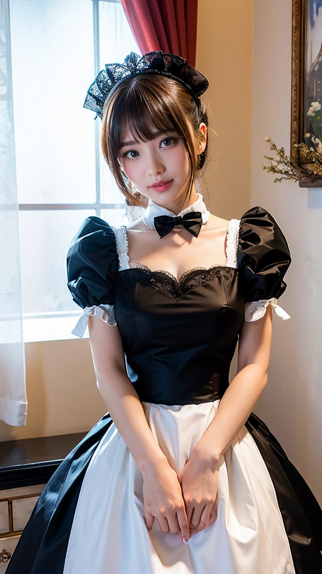 Highest quality。Goto alone。((@_@;)1.5)。Maid clothes。Anime Art。