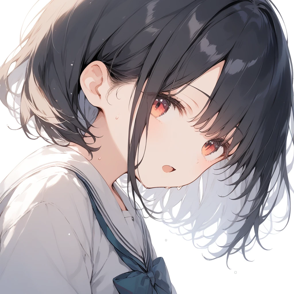 score_9, score_8_up, score_7_up, source_anime, best quality, masterpiece, official art, absurdres, highres, ultra-detailed,waifu2x,Collection: Slice of Life,break,1girl, short hair, slender, androgynous, expressionless, small breasts, beautiful detailed eyes, school_uniform, pleated skirt, sweat, open mouth, sleepily, outdoors, in the School commute route. break,(clear line illustration:1.2), super detailed skin,very high resolution, very aesthetic, Best sexual lighting powered by famous artist, 8k,cute picture,beauty illustration,photoshop_(medium),,(Detailed Lighting),best anime 8k konachan wallpaper, pixiv contest winner, 